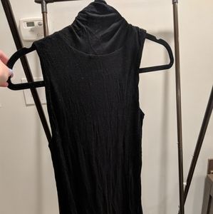 Black Sleeveless Cowl Neck A line Dress